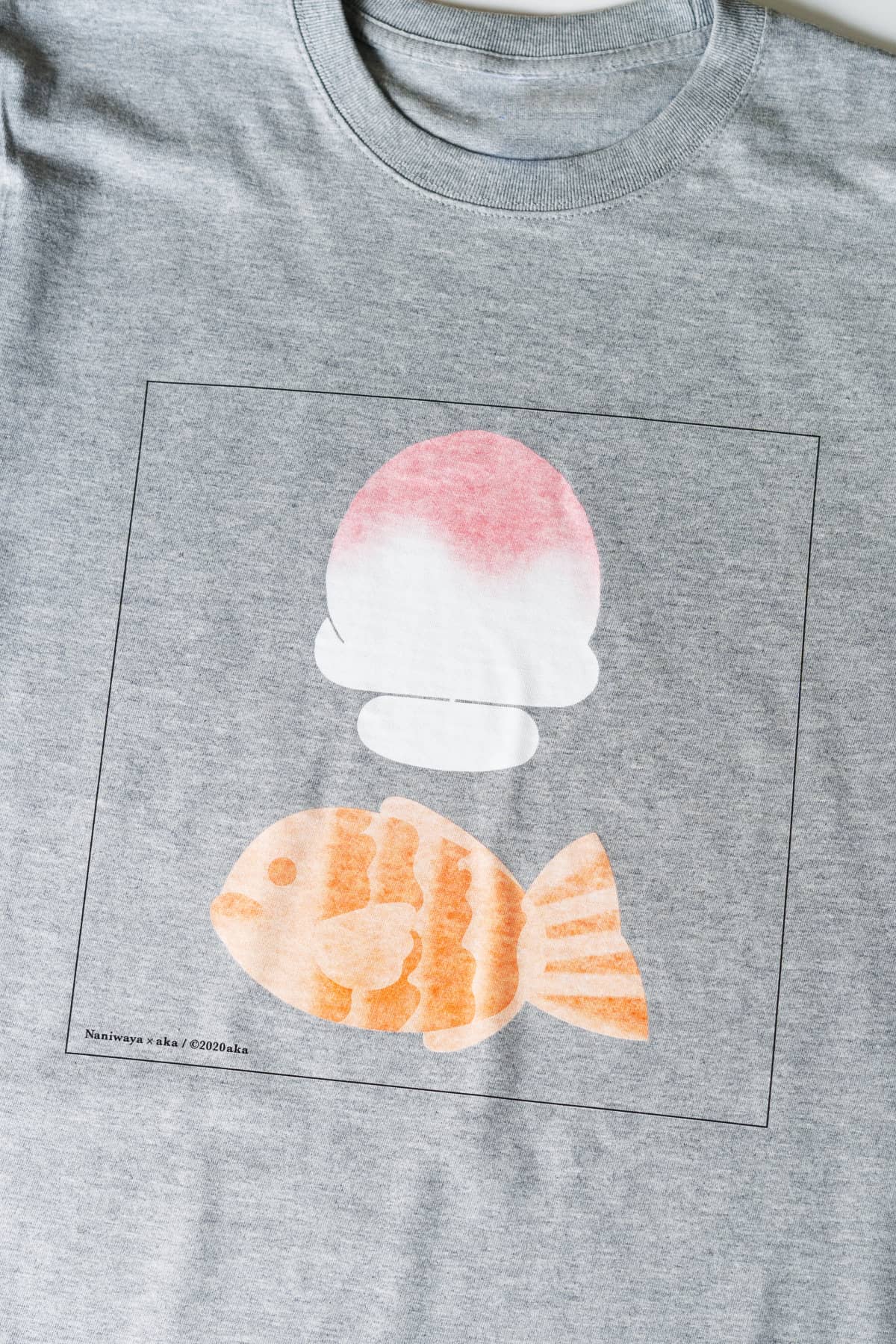 鯛と氷 ロングスリーブTシャツ/赤